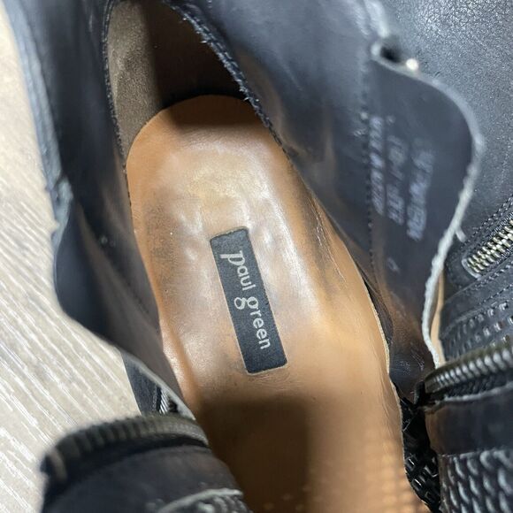 PAUL GREEN Black Bonzai Perforated Leather Ankle Booties Heel Size 6 US 36-37 EU - Picture 10 of 10